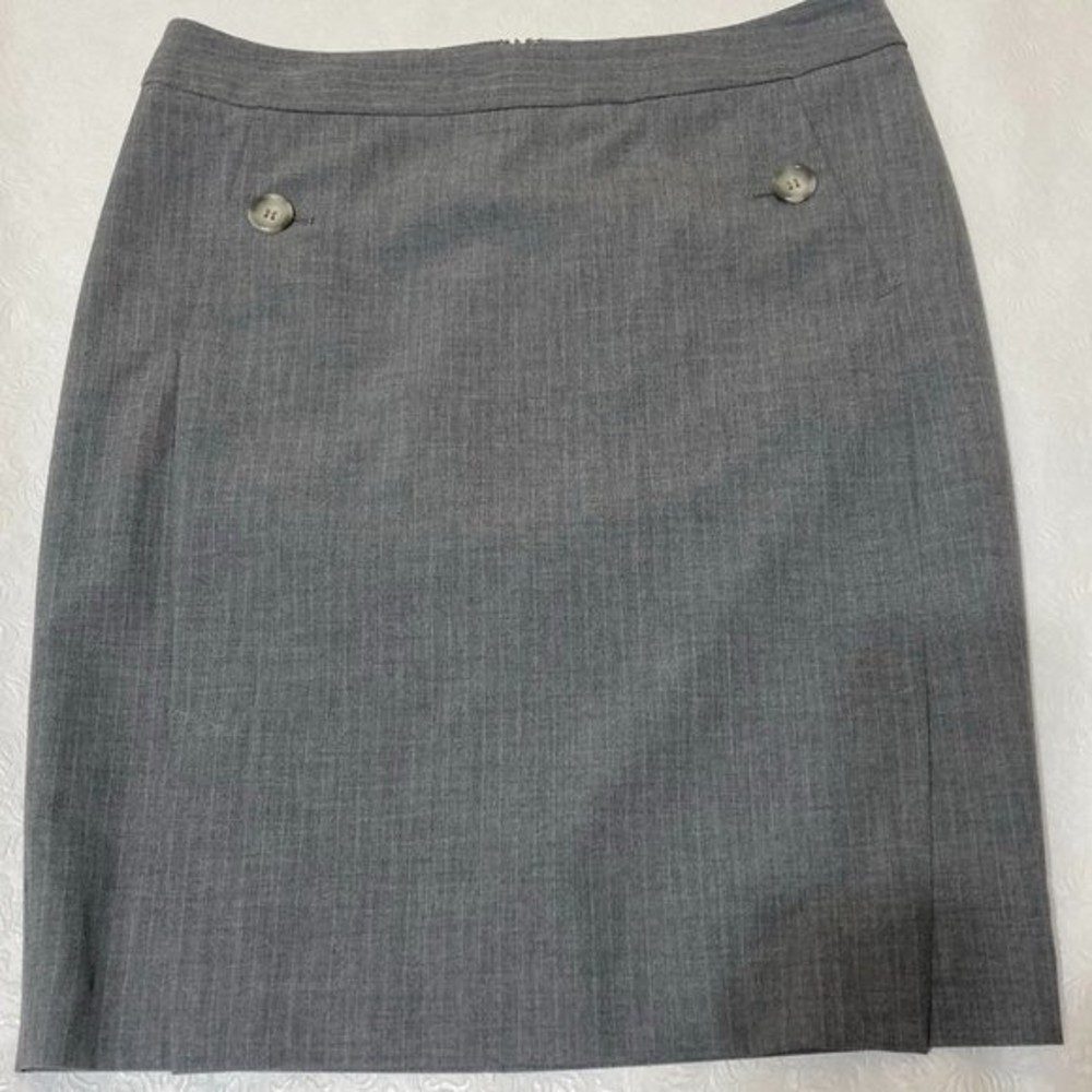 Grey Pink Stripe Pencil Skirt Size 4 The Limited
